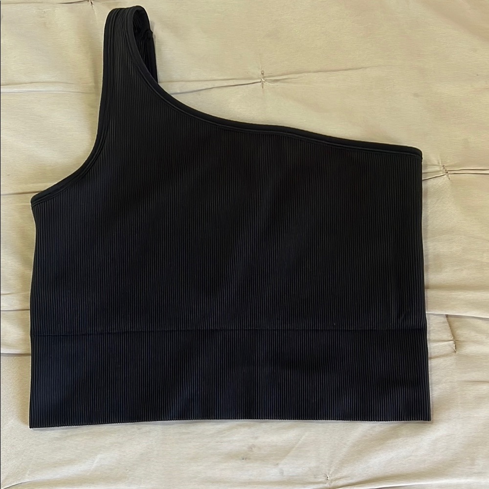 Athleta Black Ribbed Top
